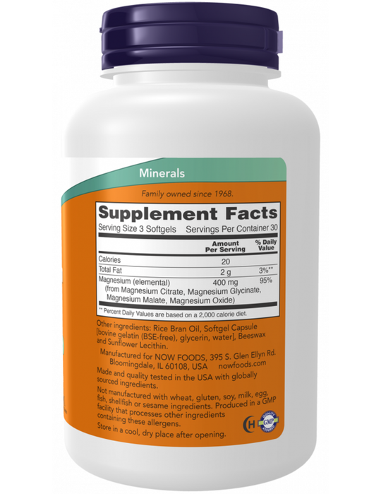 Now Foods Magnesium Citrate Softgels 90ct