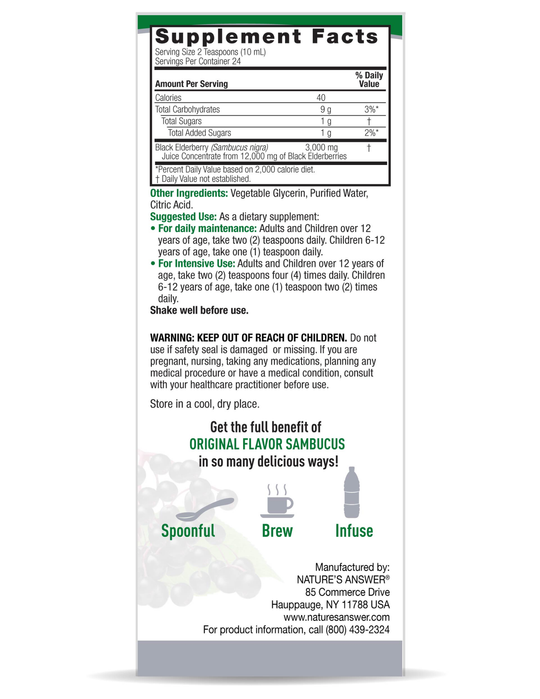 Nature’s Answer Sambucus Black Elder berry 8oz