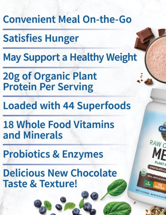 Raw Organic Meal Replacement Protein Powder - Chocolate 38.03oz
