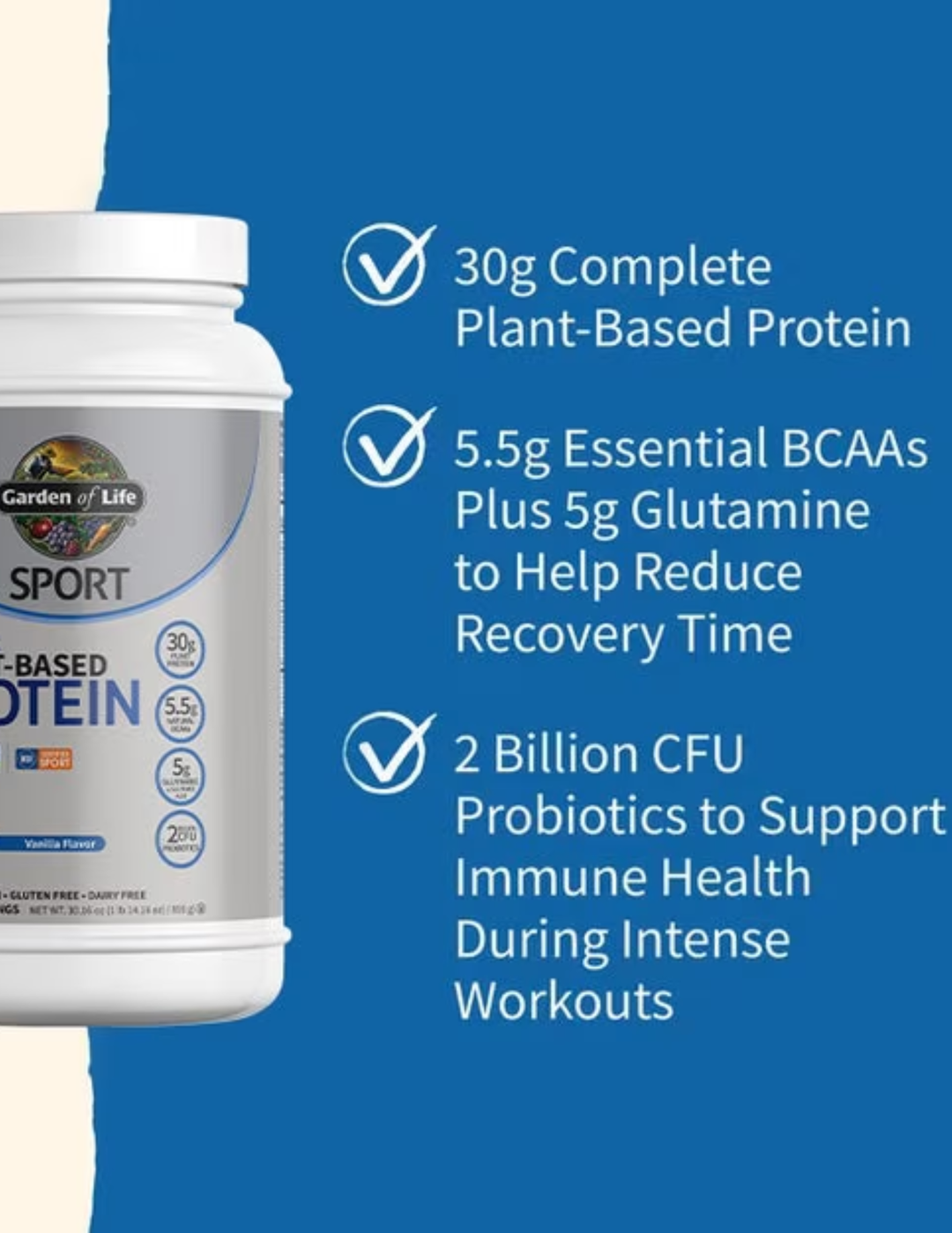 SPORT Organic Plant-Based Protein Powder - Vanilla