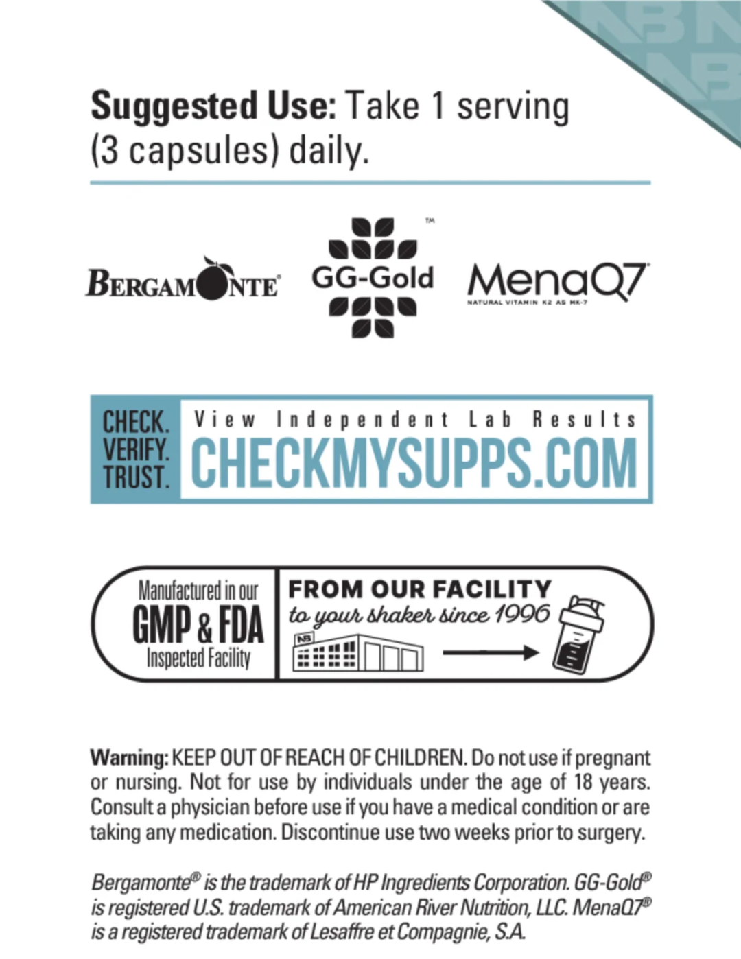 NutraBio Heart 90 Capsules