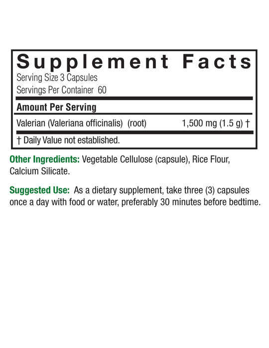 Nature’s Answer Valerian Root 180 v-caps