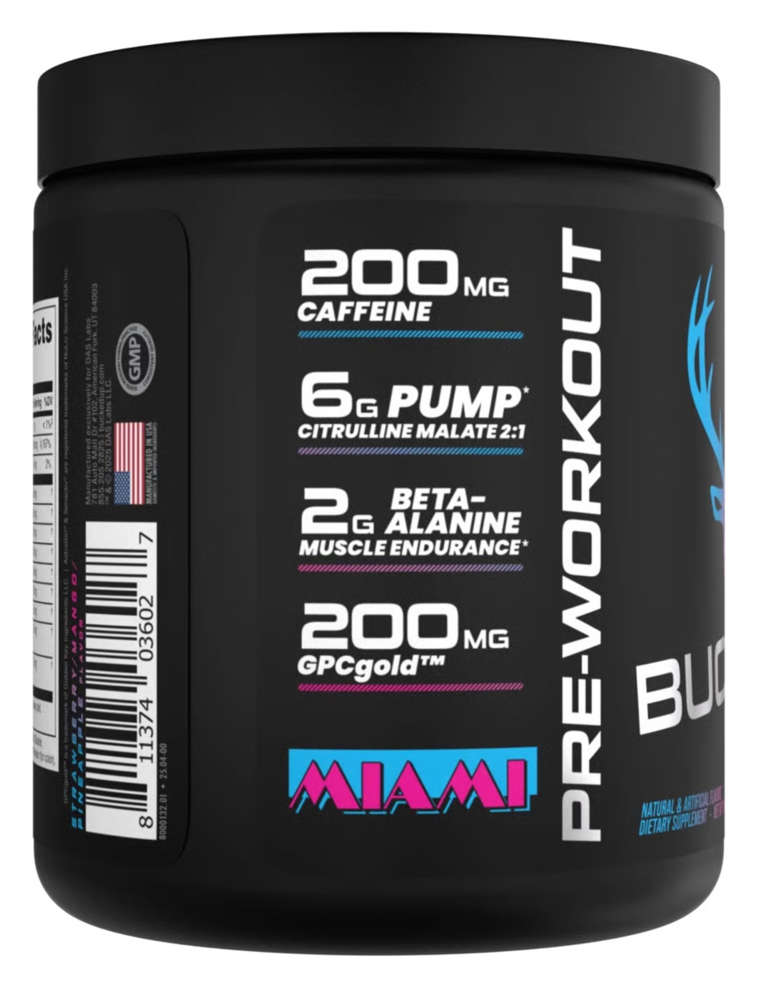 Bucked Up Pre‑Workout – Miami (Strawberry/Mango/Pineapple)