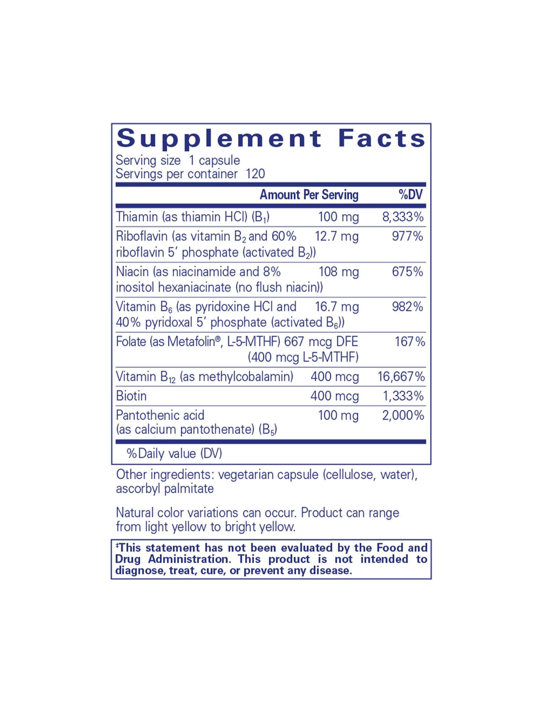 Pure Encapsulations  B-Complex Plus 120ct