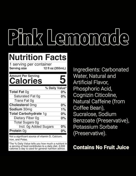 RAW Energy Drink Pink Lemonade 12pk