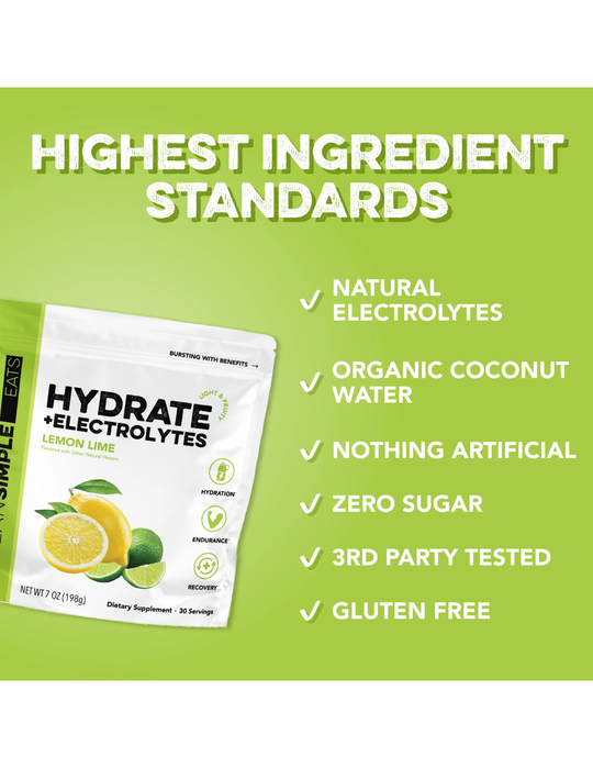 Clean Simple Eats Hydrate + Electrolytes - Lemon Lime 30 Servings