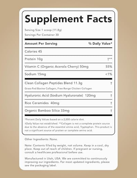 Clean Simple Eats  Super Collagen Unflavored 30 Serving