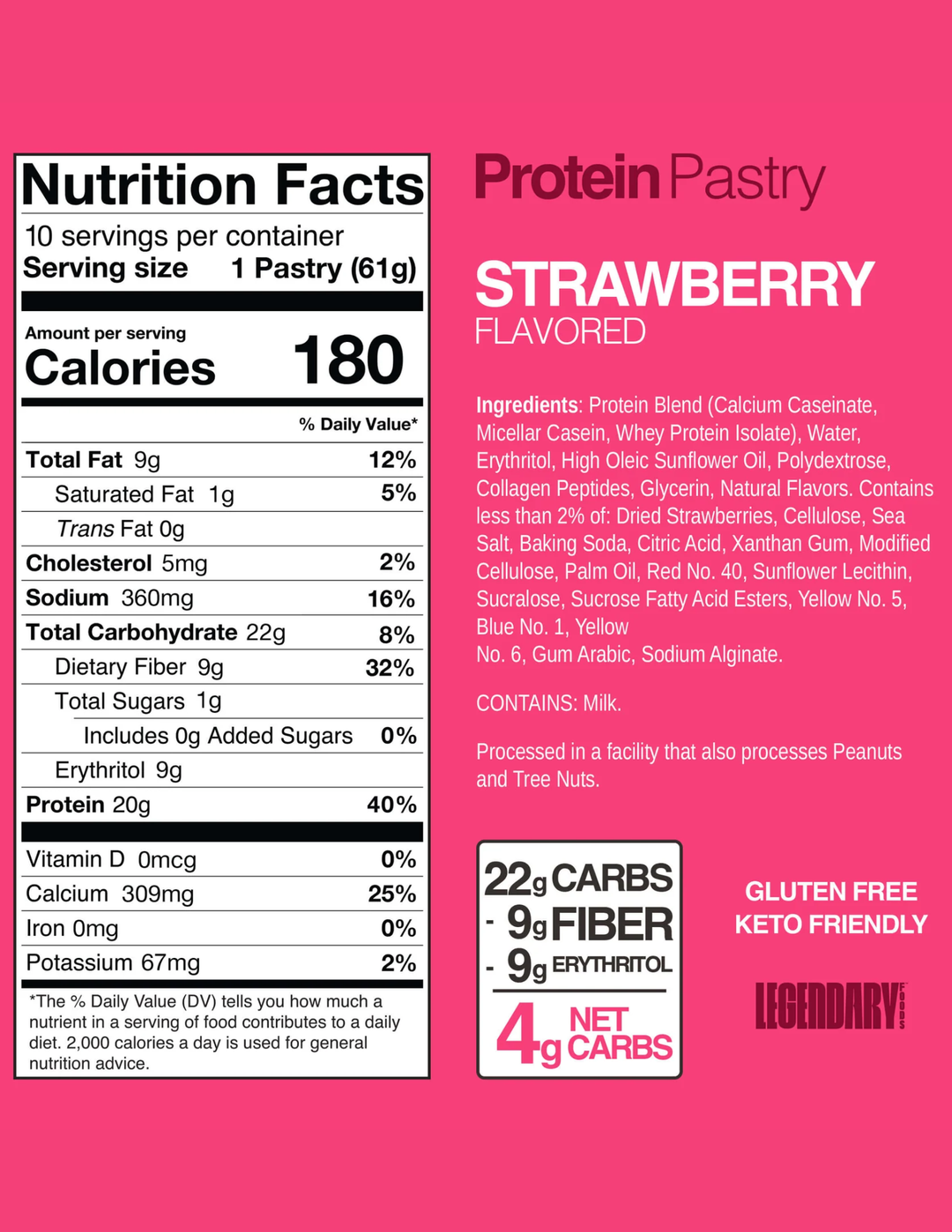 Legendary Foods  Strawberry Protein Pastry 10pk