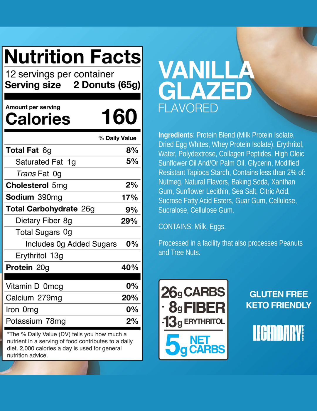 Legendary Foods  Vanilla Glazed Protein Donut 12pk