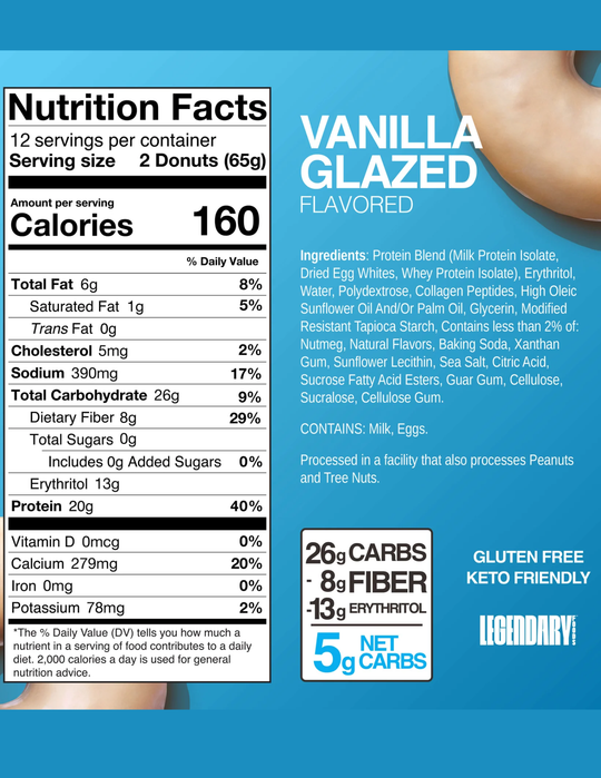 Legendary Foods  Vanilla Glazed Protein Donut 12pk
