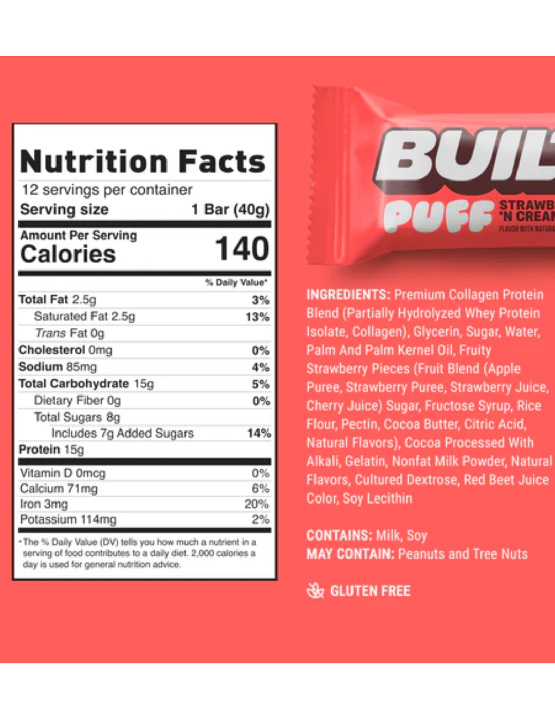 Built Puff Strawberry N Cream 12CT