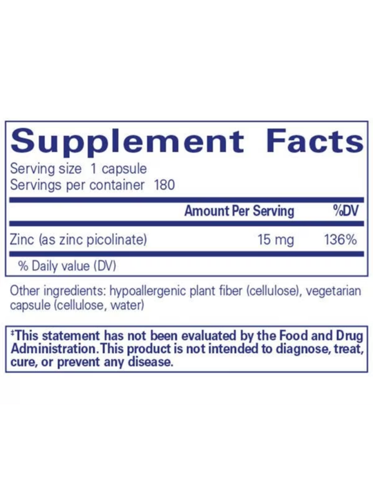 Pure Encapsulations  Zinc 15 (60ct redo)