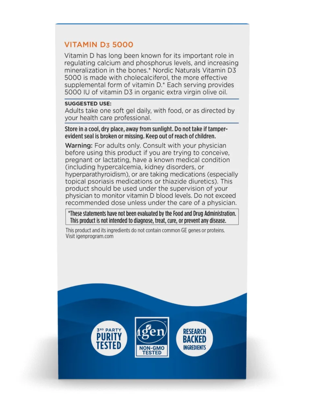 Nordic Naturals Vitamin D3 5000 IU 120ct