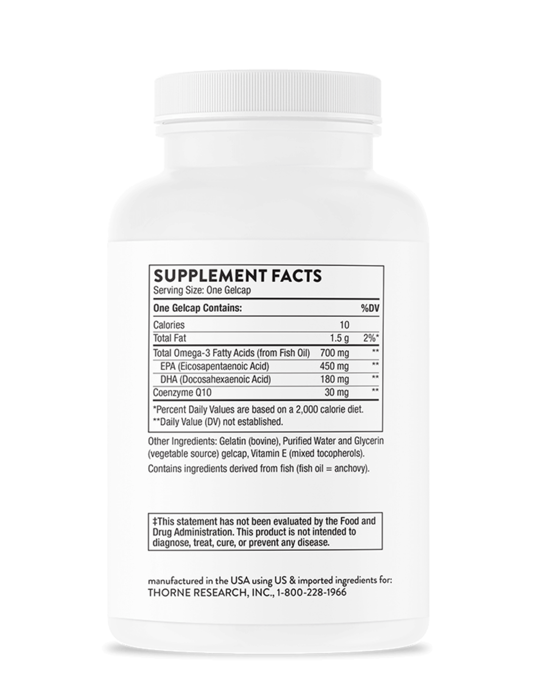 Thorne Omega-3 with CoQ10 90 Capsules