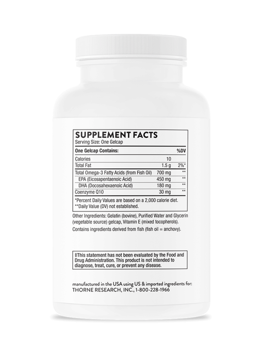 Thorne Omega-3 with CoQ10 90 Capsules