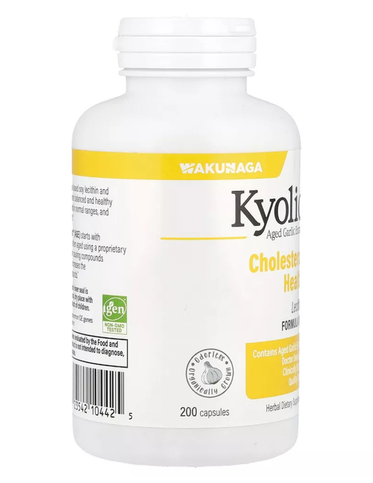Kyolic Aged Garlic Extract, Cholesterol Health Formula 104, 200 Capsules