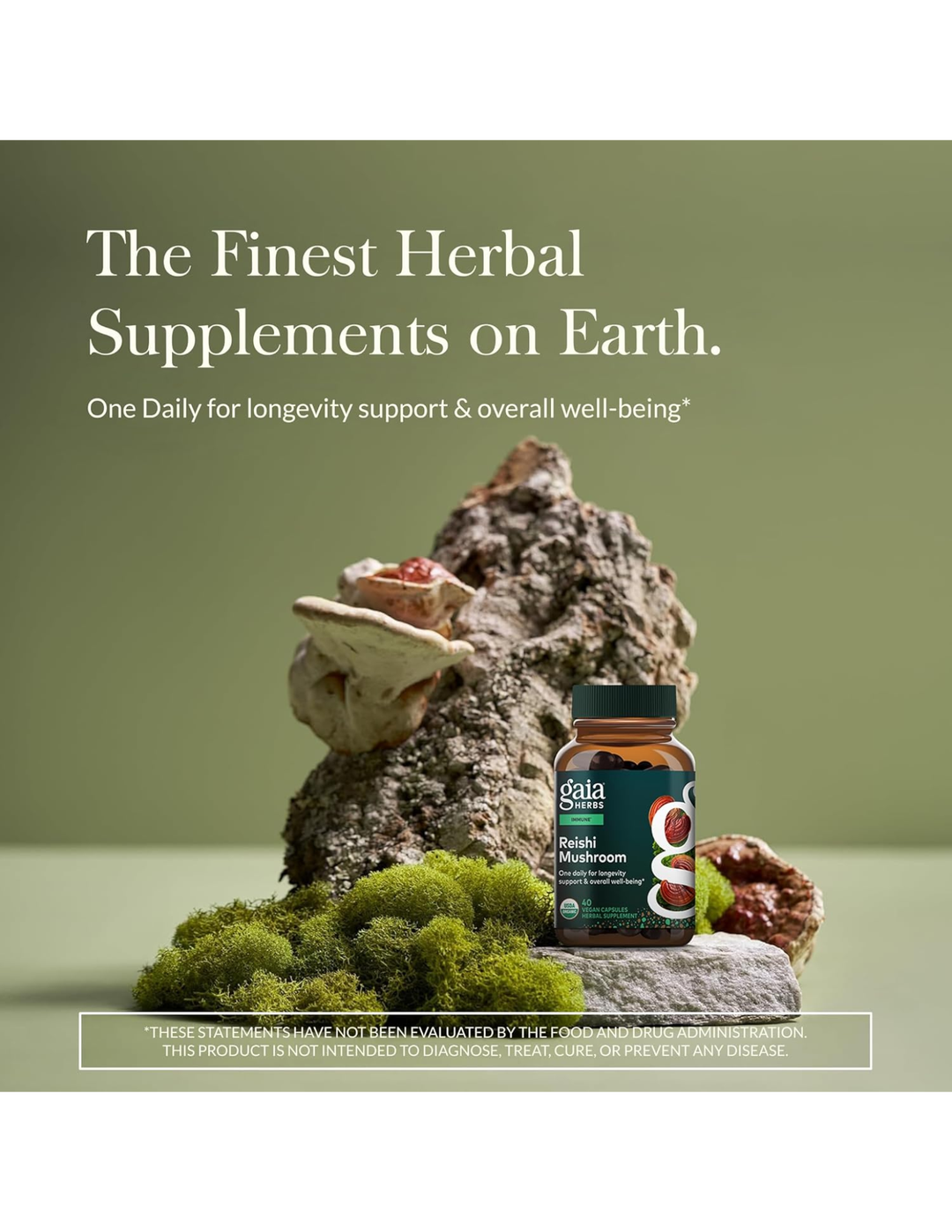 Gaia Herbs Reishi Mushroom 40 Vegan Capsules