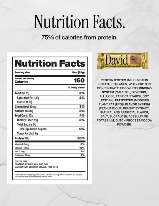 David™ BAR SALTED PEANUT BUTTER 12CT
