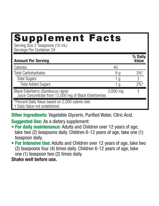 Nature’s Answer Sambucus Black Elder berry 8oz