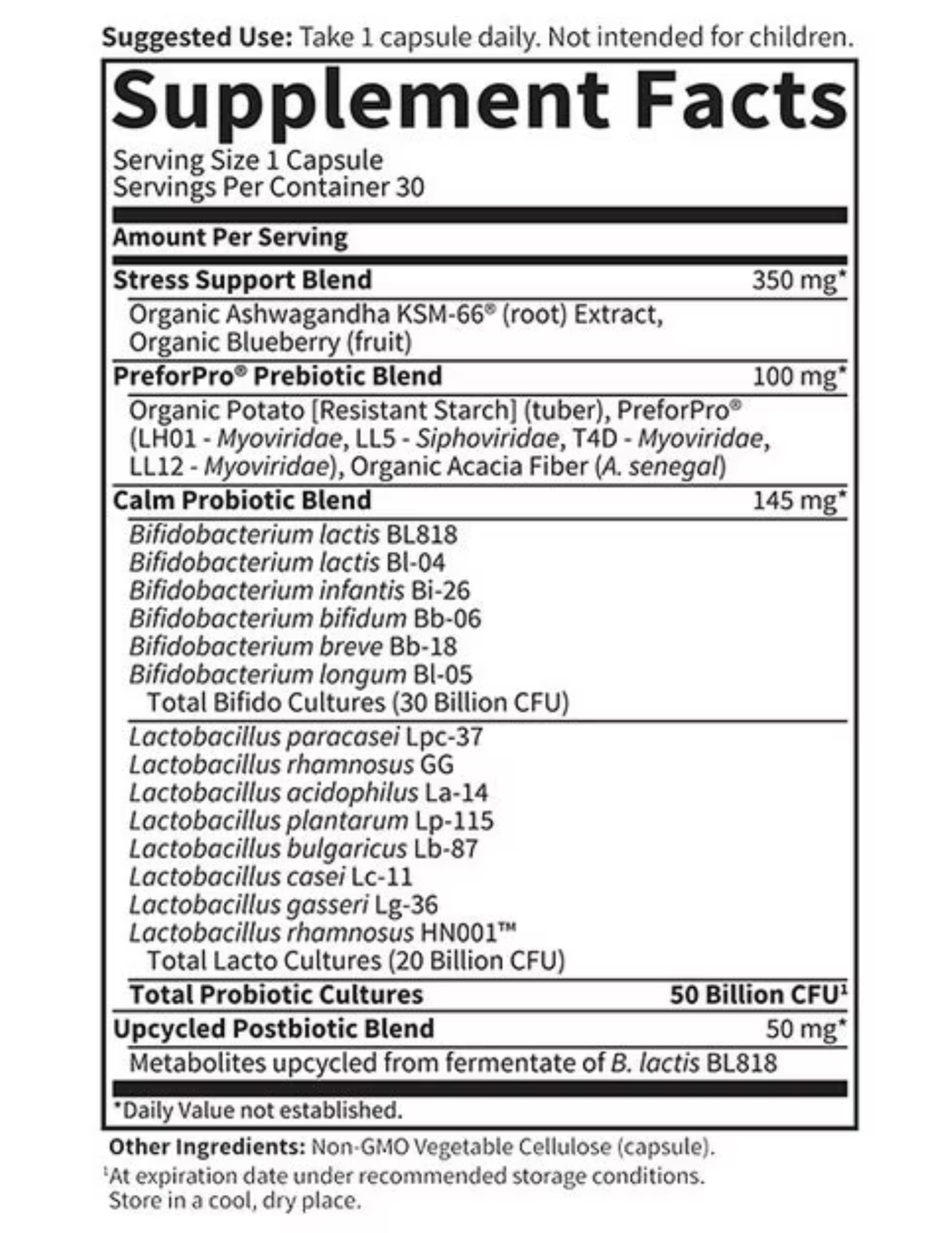 Garden of Life Dr. Formulated Probiotics Calm 50 Billion 30 Capsules