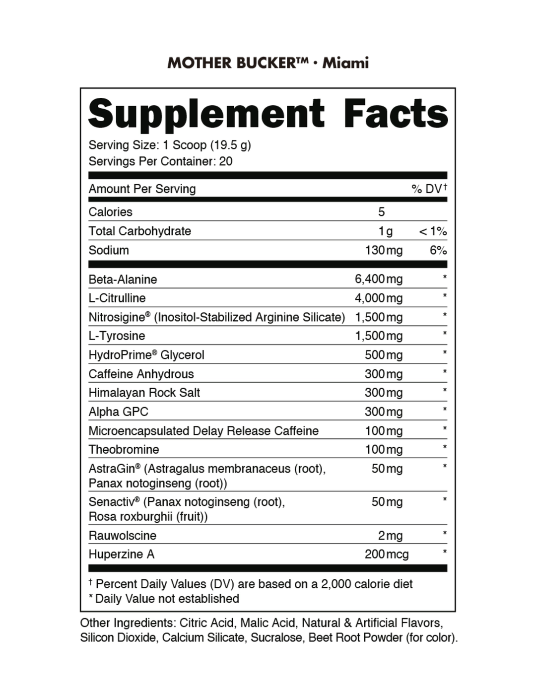 Bucked Up Mother Bucker Pre‑Workout – Miami (Strawberry/Mango/Pineapple)