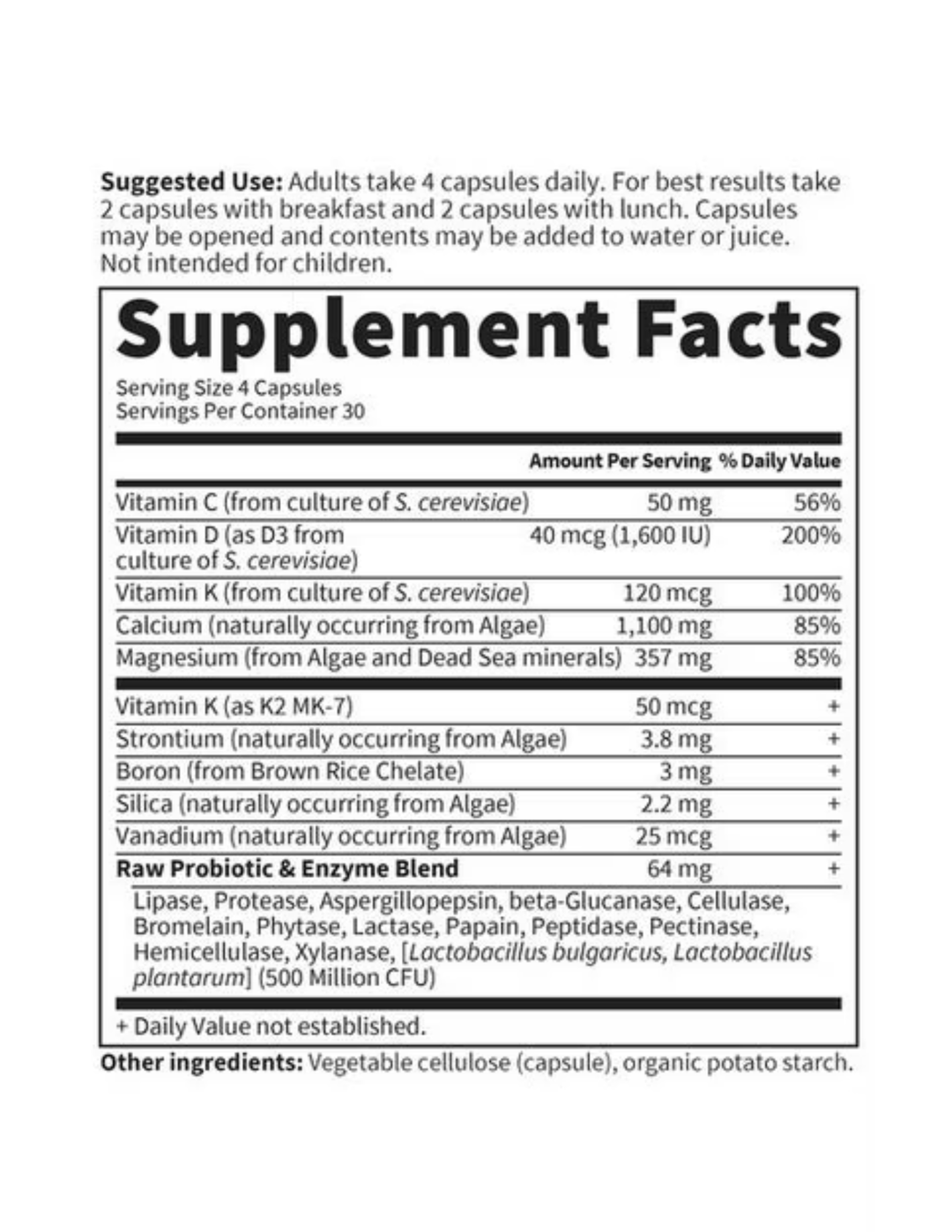 Vitamin Code Raw Calcium Capsules 120ct