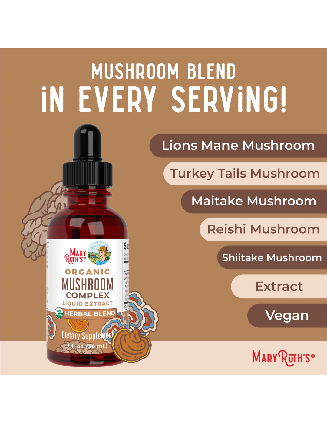MaryRuth's Organic Mushroom Complex Liquid Drops