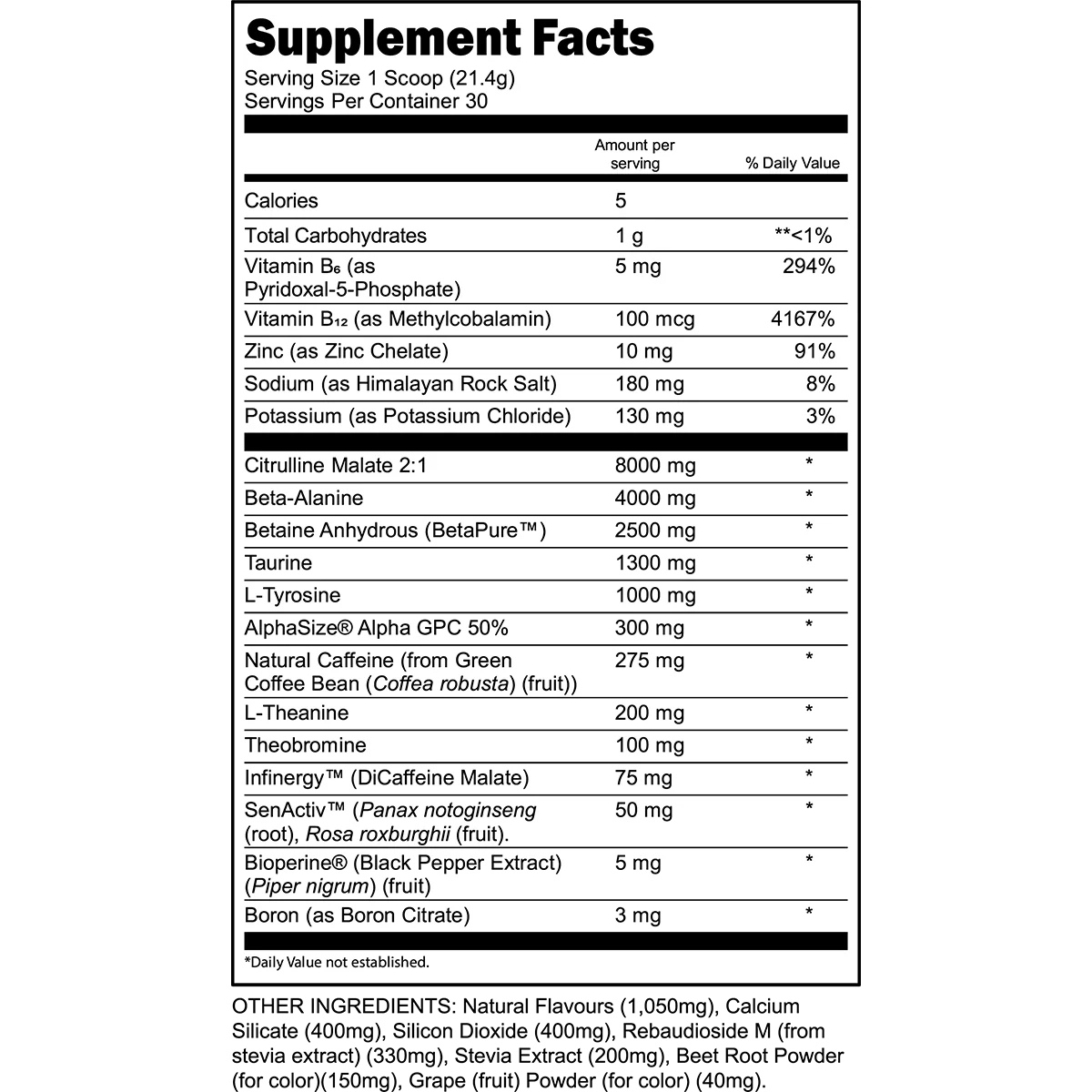 Bulk Black Pre - Workout - Black Cherry