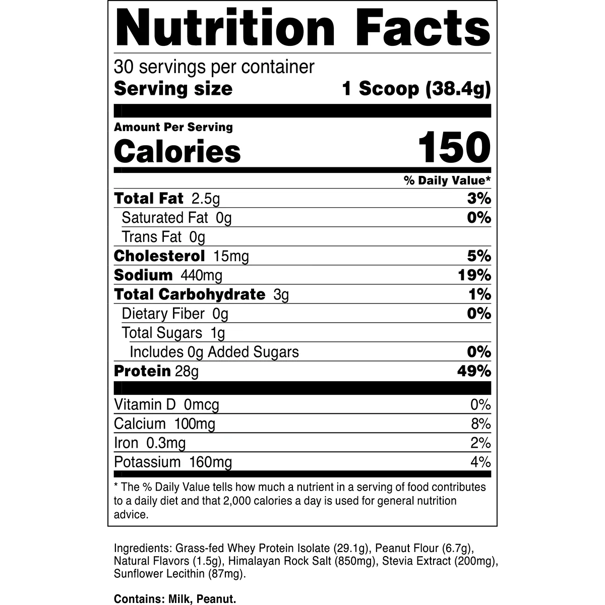 Grass - Fed Whey Protein Isolate - Vanilla Peanut Butter
