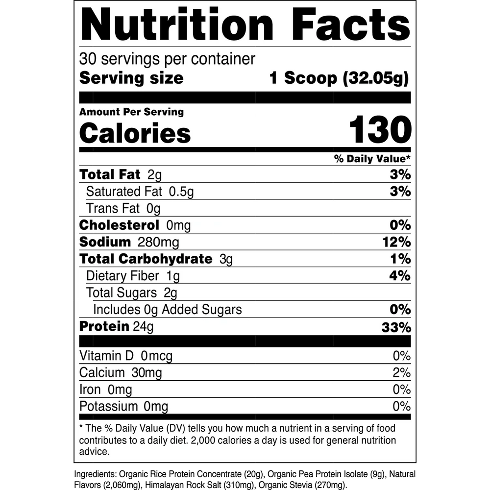 Organic Vegan Plant - Based Protein	- French Vanilla