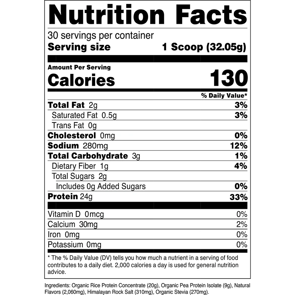 Organic Vegan Plant - Based Protein	- French Vanilla