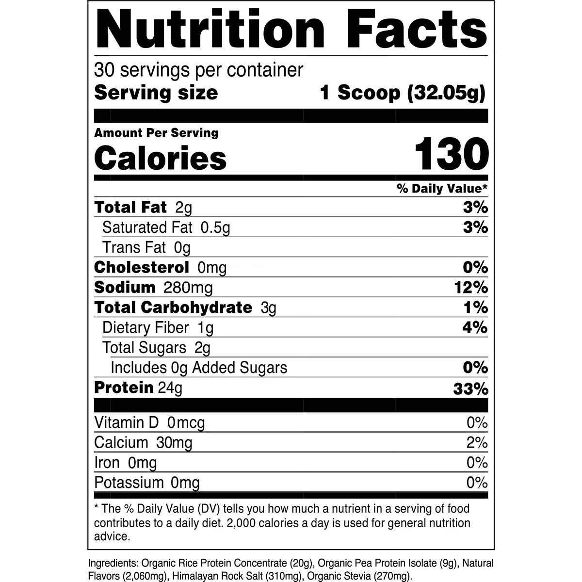 Organic Vegan Plant - Based Protein	- French Vanilla