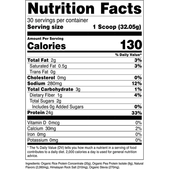 Organic Vegan Plant - Based Protein	- French Vanilla