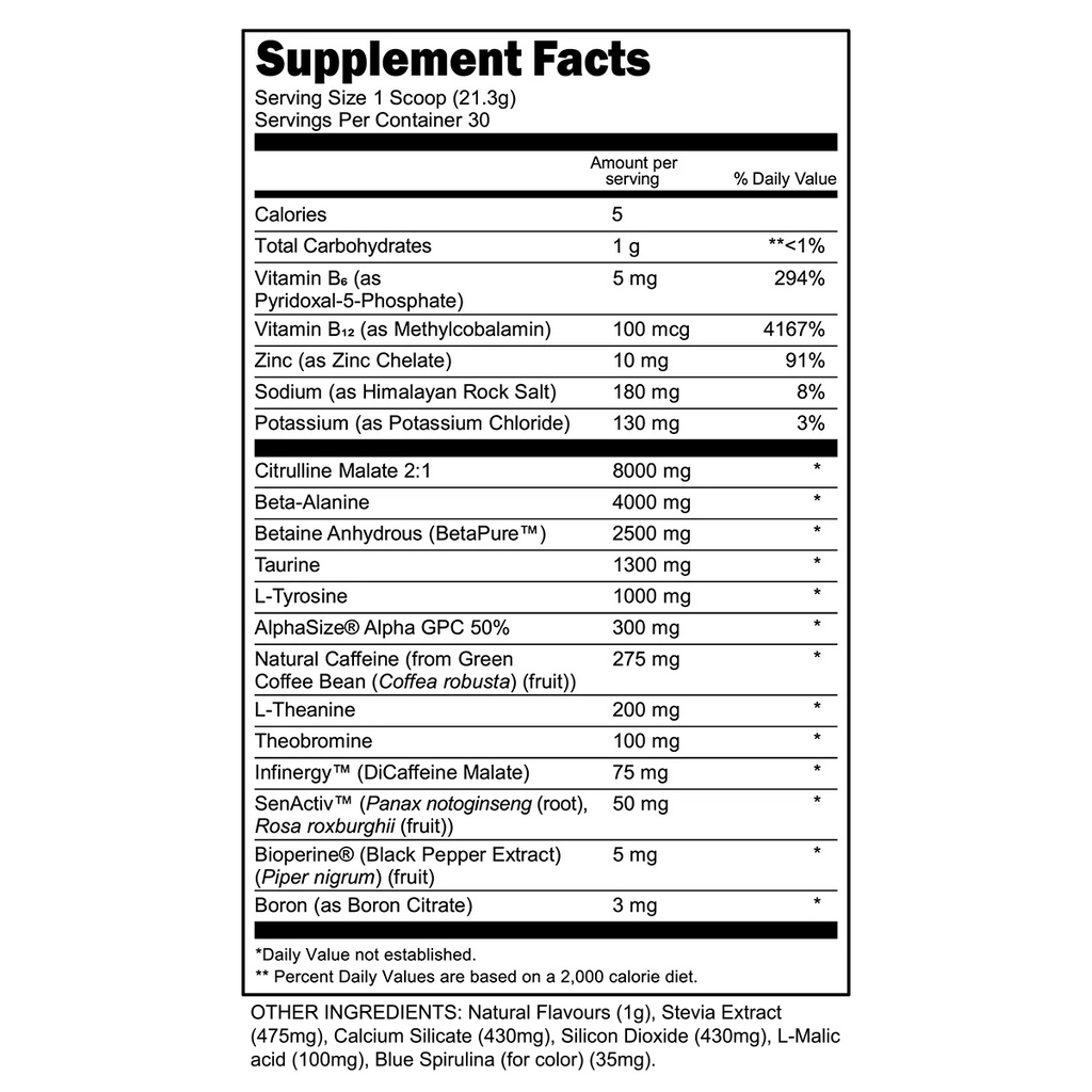 Bulk Black Pre - Workout - Blue Raspberry