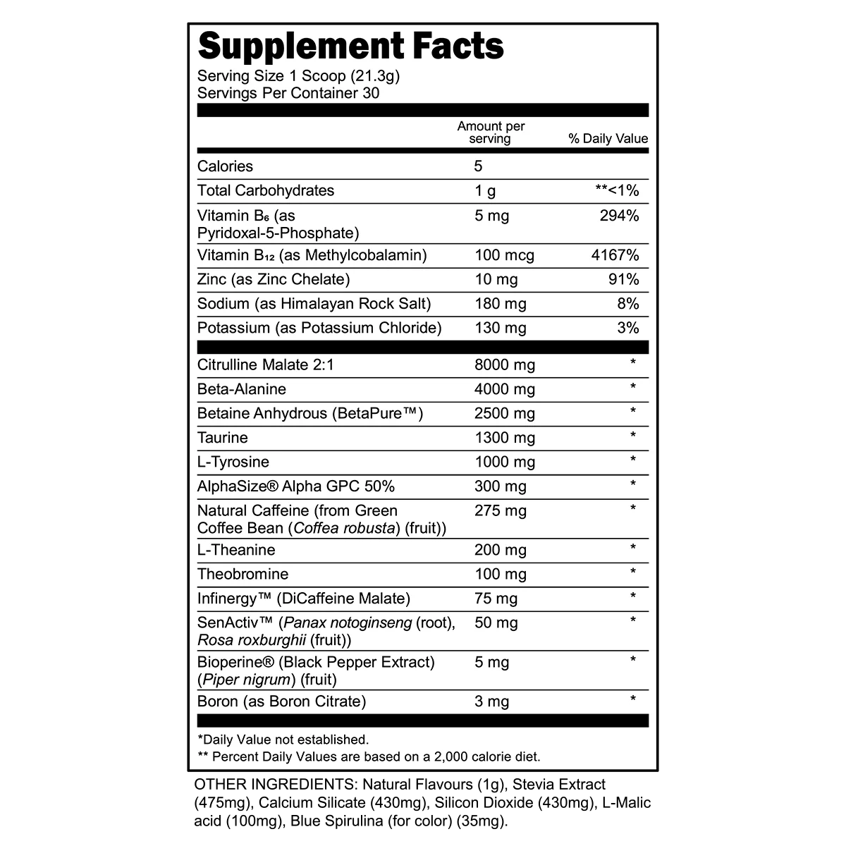 Bulk Black Pre - Workout - Blue Raspberry
