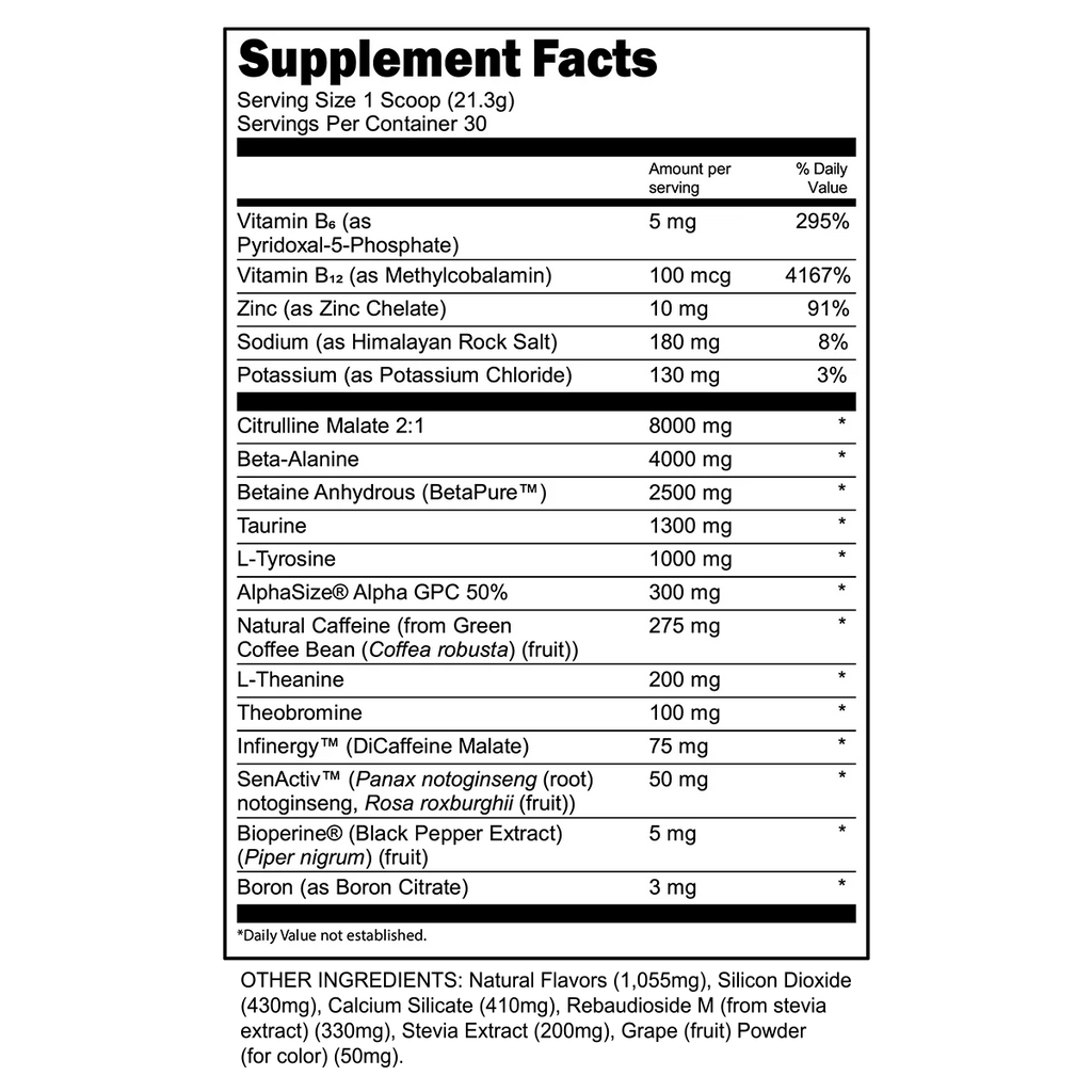 Bulk Black Pre - Workout - Blueberry Pomegranate