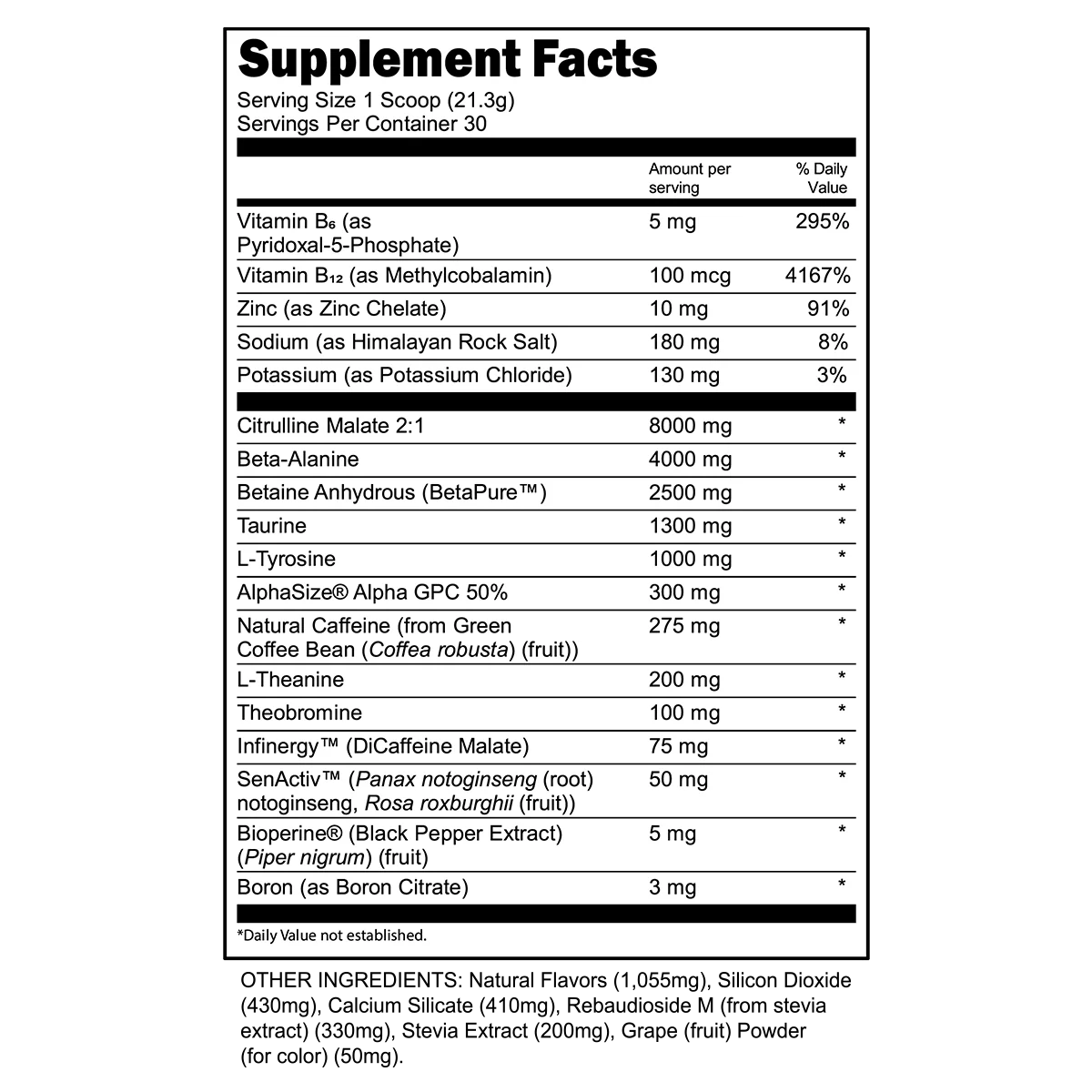 Bulk Black Pre - Workout - Blueberry Pomegranate
