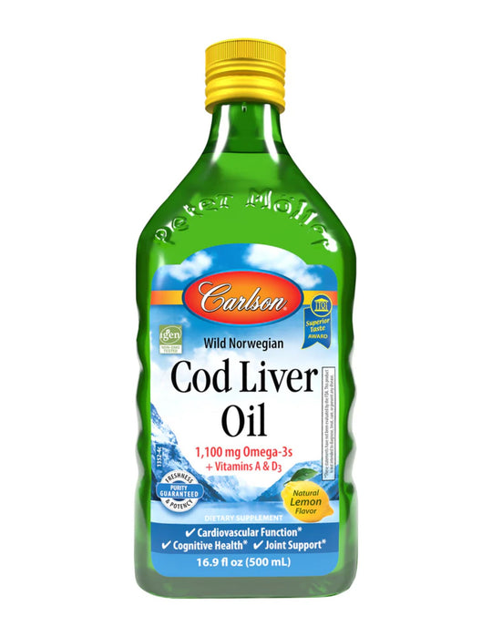 Carlson Laboratories Wild Norwegian Cod Liver Oil Lemon 500 ml