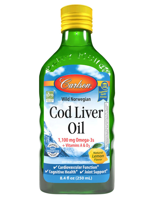 Carlson Laboratories Norweigen Cod Liver Oil Lemon Flavor 250ml