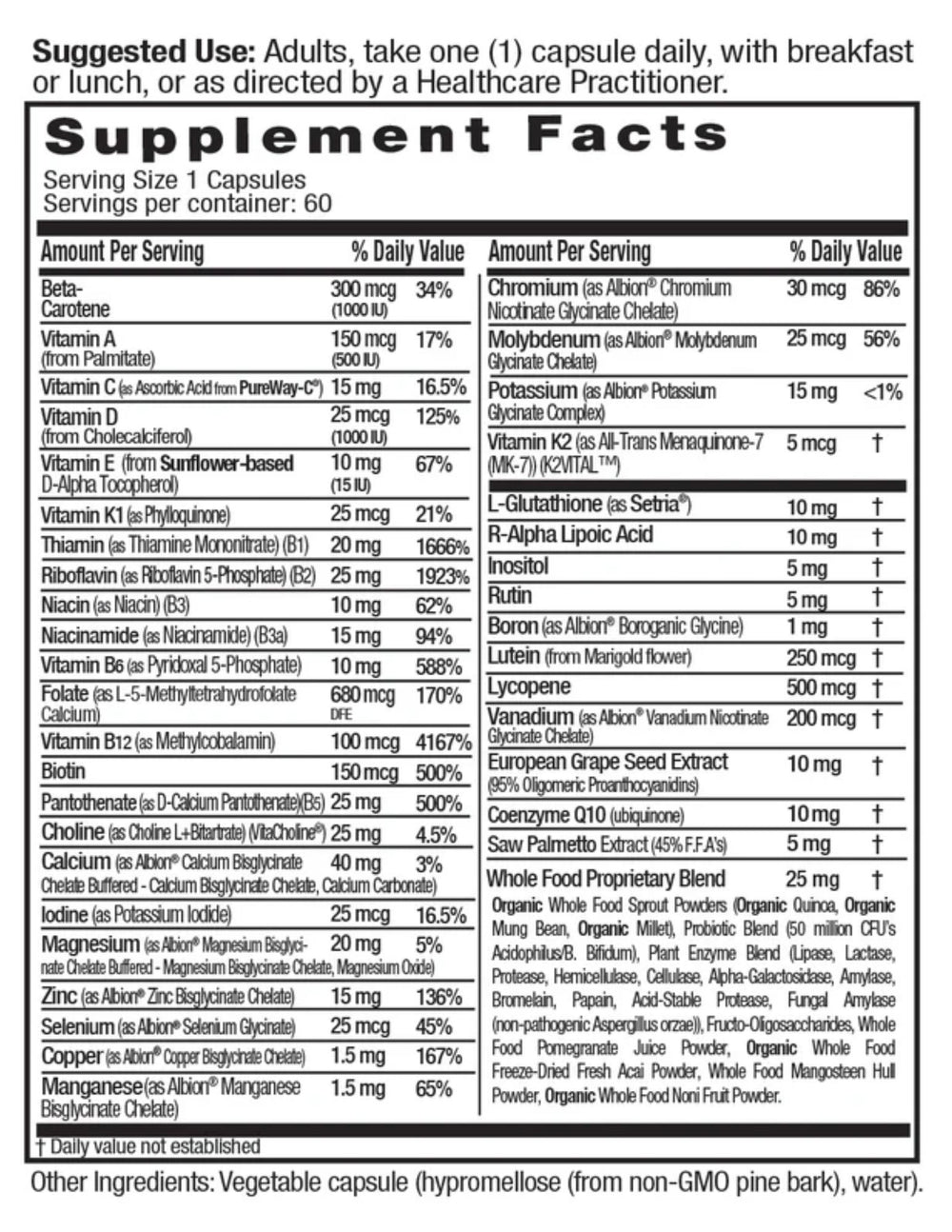 Emerald Labs Men's 45+ 1-Daily Multi 60ct (2 Month Size)