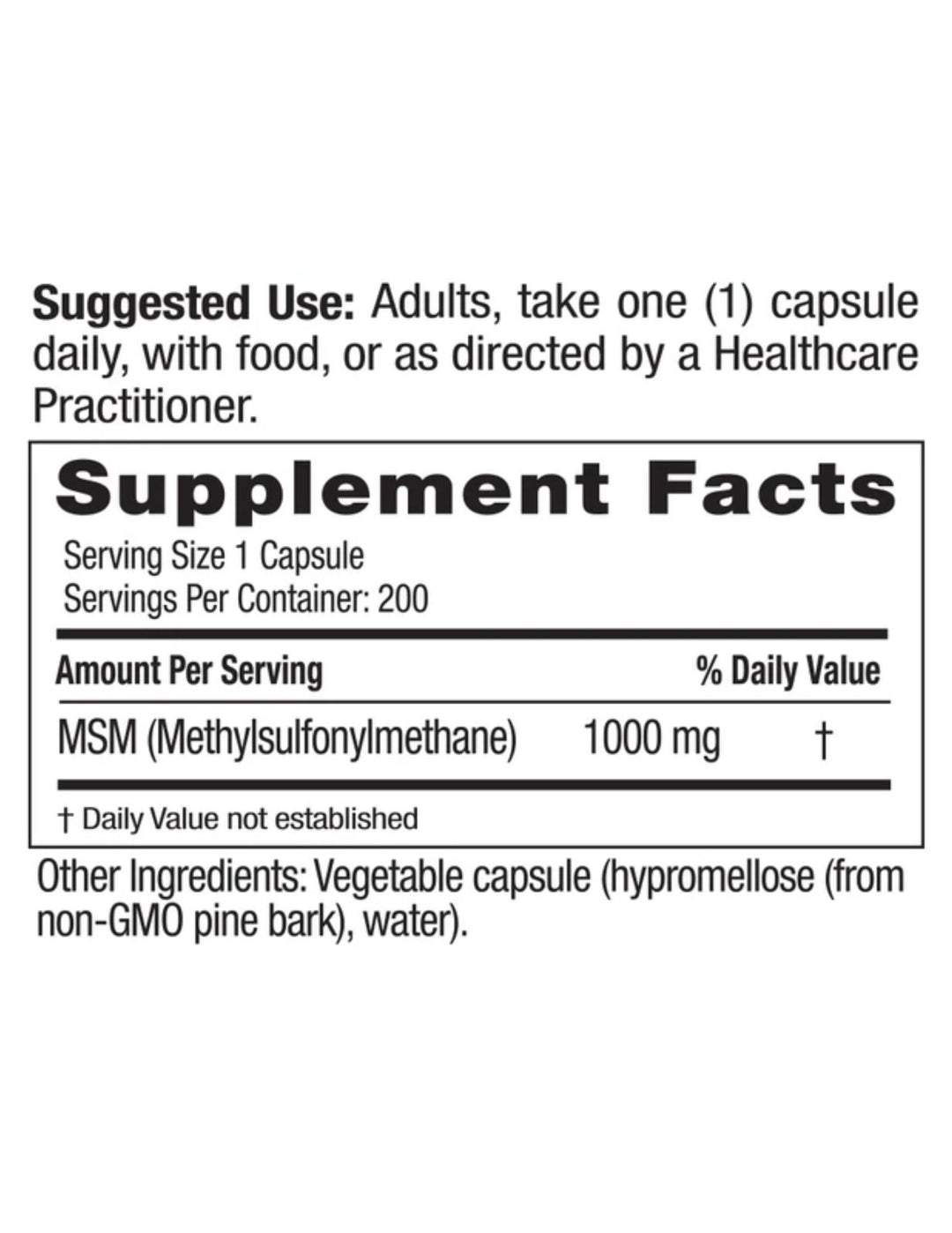 Emerald Labs MSM 1000 mg 200ct