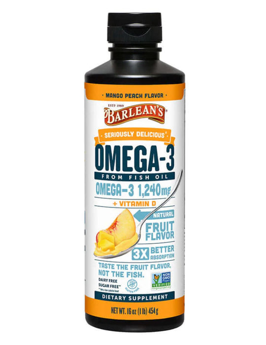 Barleans Mango Peach Smoothie Fish Oil 16oz