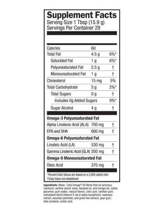 Barleans Orange Crème Total Omega 16oz