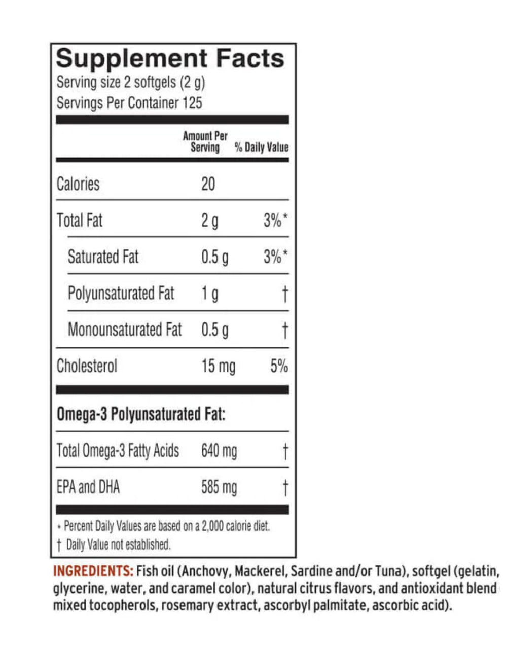 Barleans Fresh Catch Fish Oil Softgels Orange Flavor 250ct