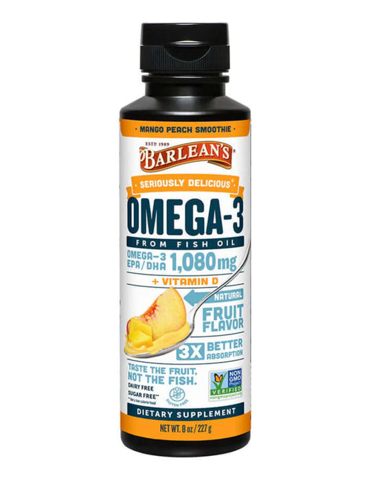 Barleans Mango Peach Smoothie Fish Oil 8oz
