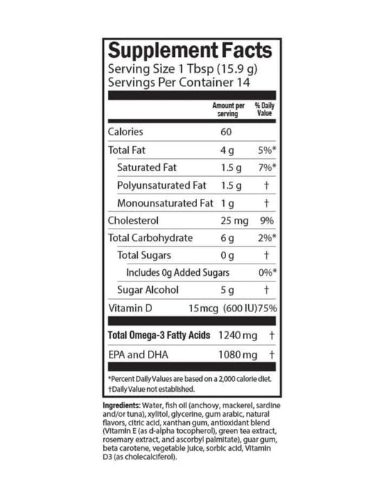 Barleans Mango Peach Smoothie Fish Oil 8oz