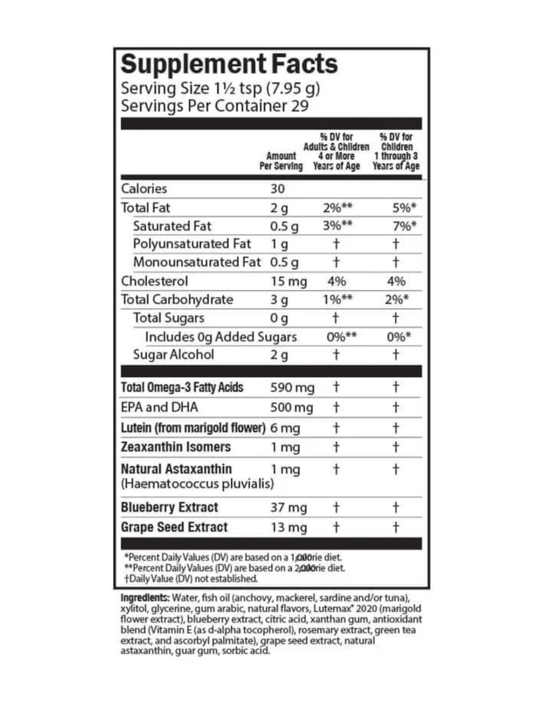 Barleans Hooty Fruity Tangerine Fish Oil + Eye 8oz