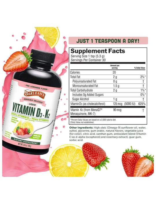 Barleans Vitamin D3+K2 Pink Lemonade