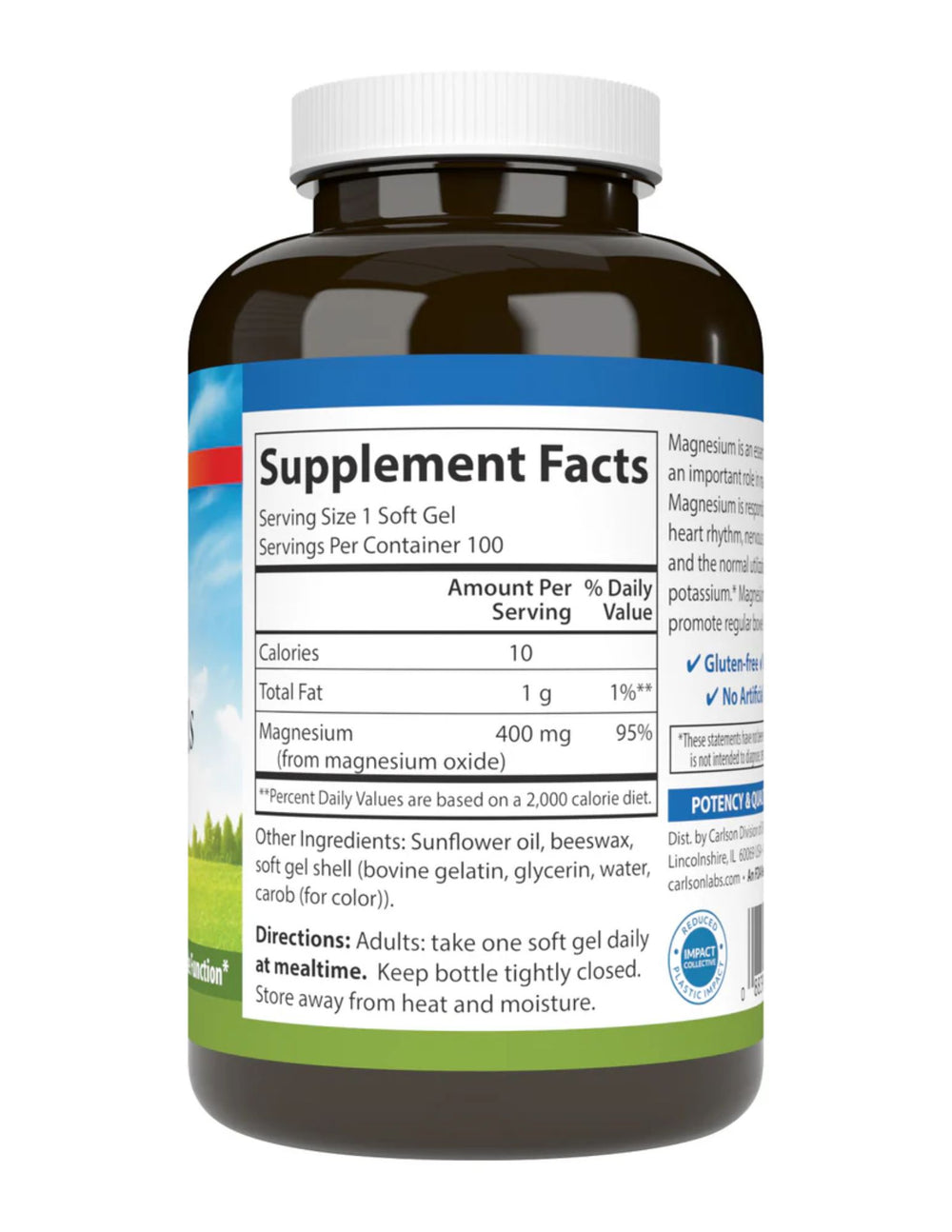 Carlson Laboratories Magnesium 400 mg 180 ct