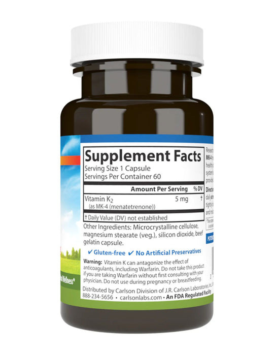 Carlson Laboratories Vitamin K2 5 mg 60ct